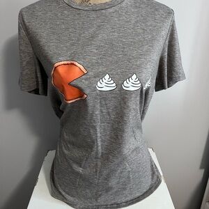 Gray Graphic T-Shirt with Pie Design